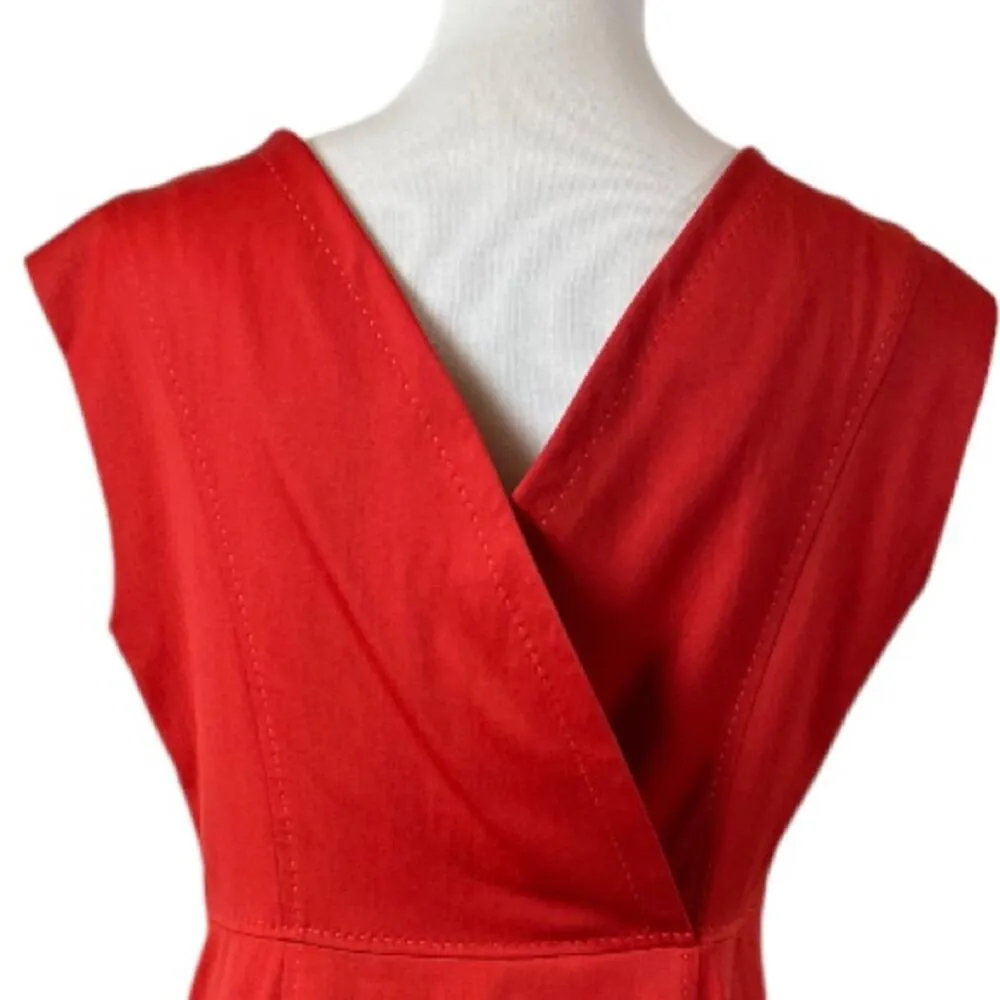 Escada Sheath Dress Diona Cap Sleeve Round Neck Red Euro Size 40 Women’s 8 - Image 8