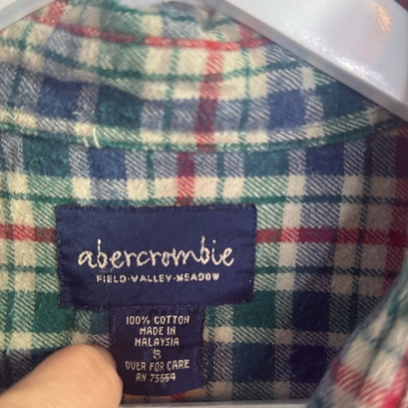 Abercrombie & Fitch Women’s Multicolor Plaid Vintage Flannel Shirt W1305 Sz S - Image 3