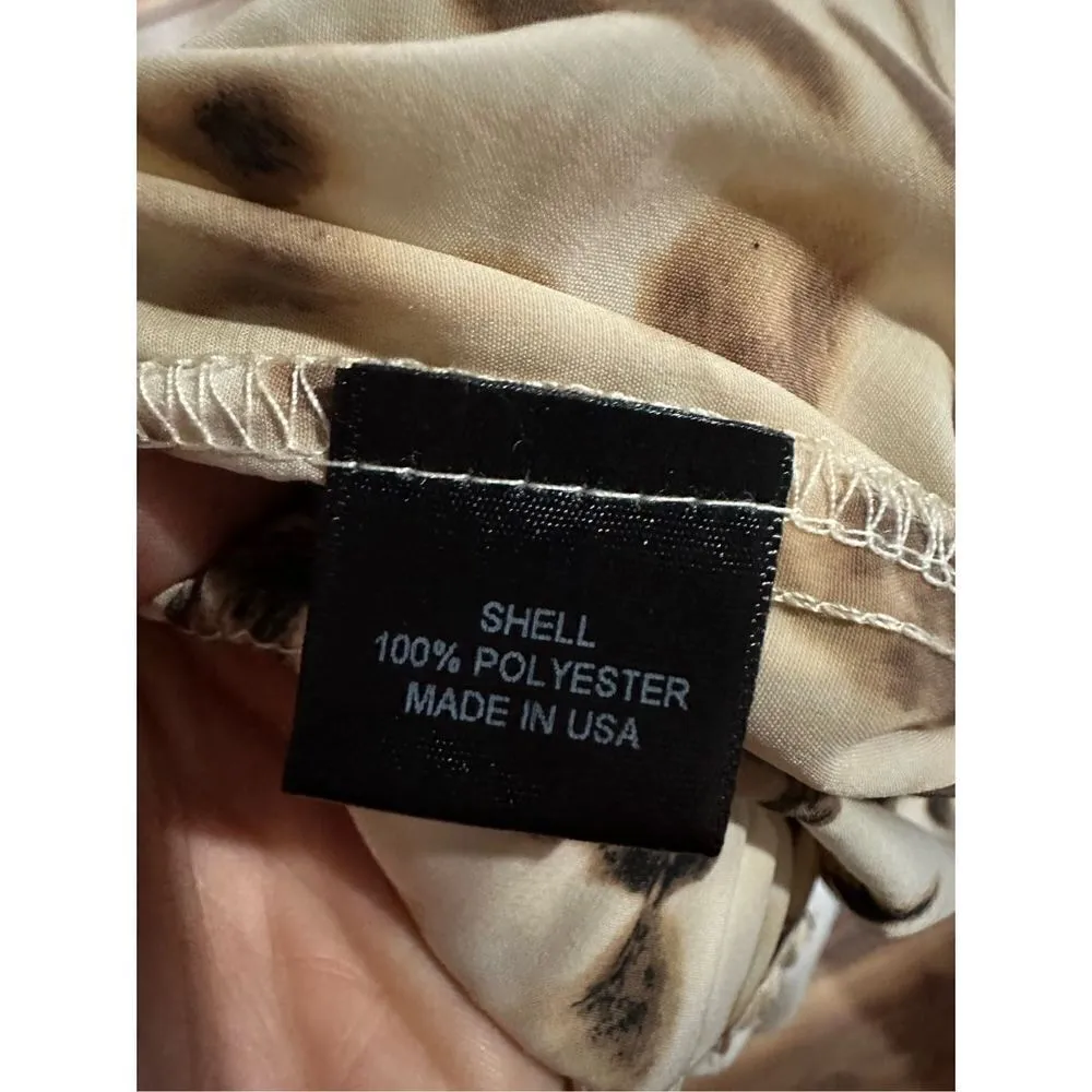 WAYF Leopard Print Jumpsuit Tan Brown Strapless sz M - Image 9