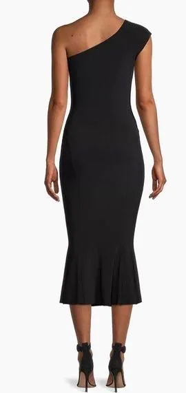 NEW NWT Norma Kamali One Shoulder Fishtail Midcalf Midi Dress In Black - Image 2