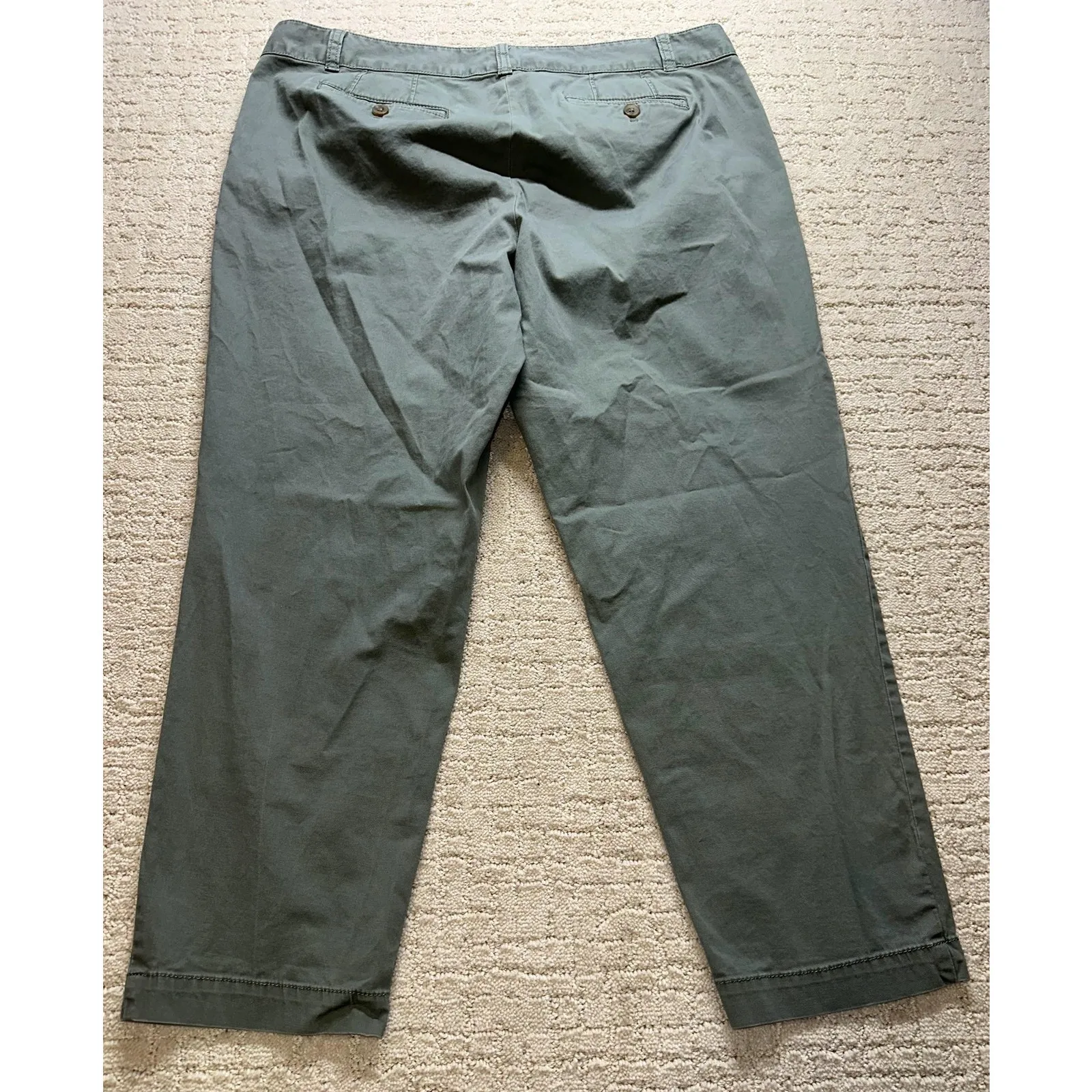 Talbots The Weekend Chino Pants Womens 14P Green Straight Leg Stretch Twill - Image 9