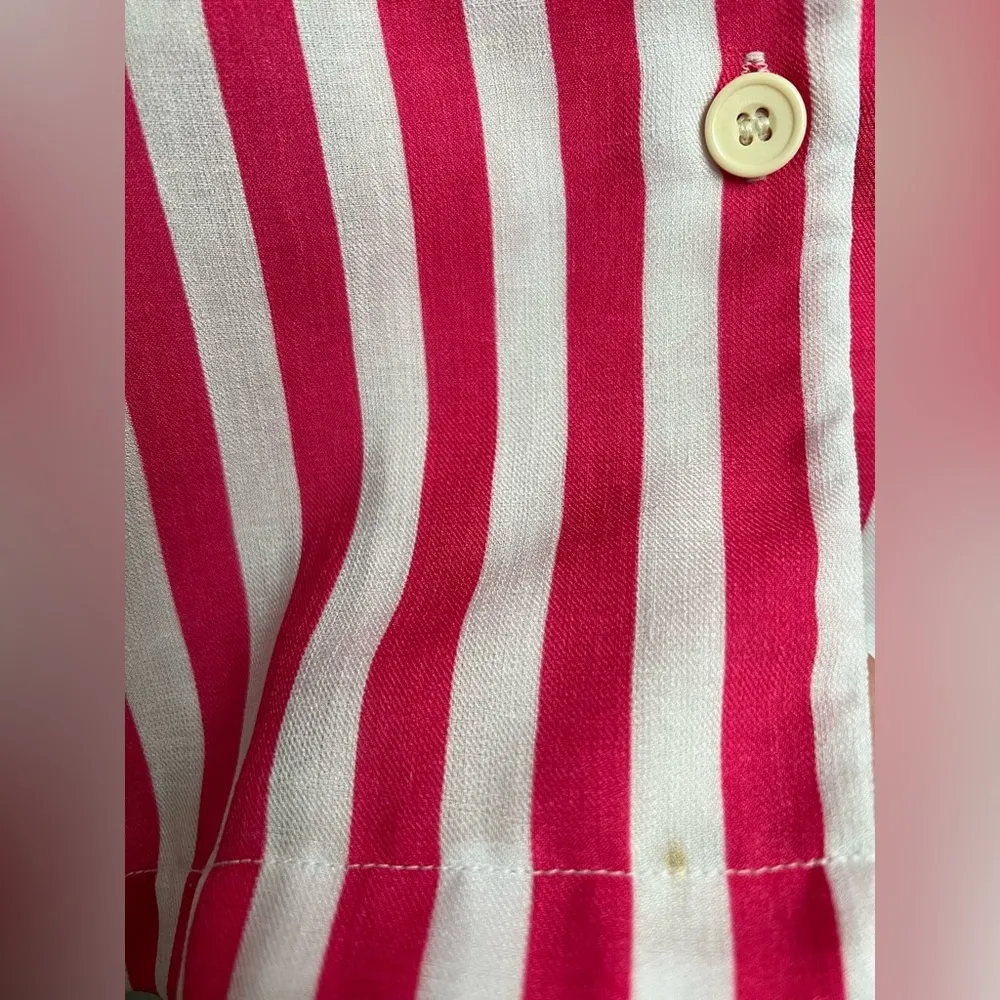 Vintage Patchington Menswear Striped Oversized Button Down Shirt | Hot Pink | M Size M - Image 4