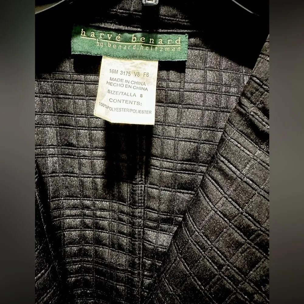 HARVE BENARD Jacket Womens 8‎  Black Button Up Blazer EUC Textured - Image 5