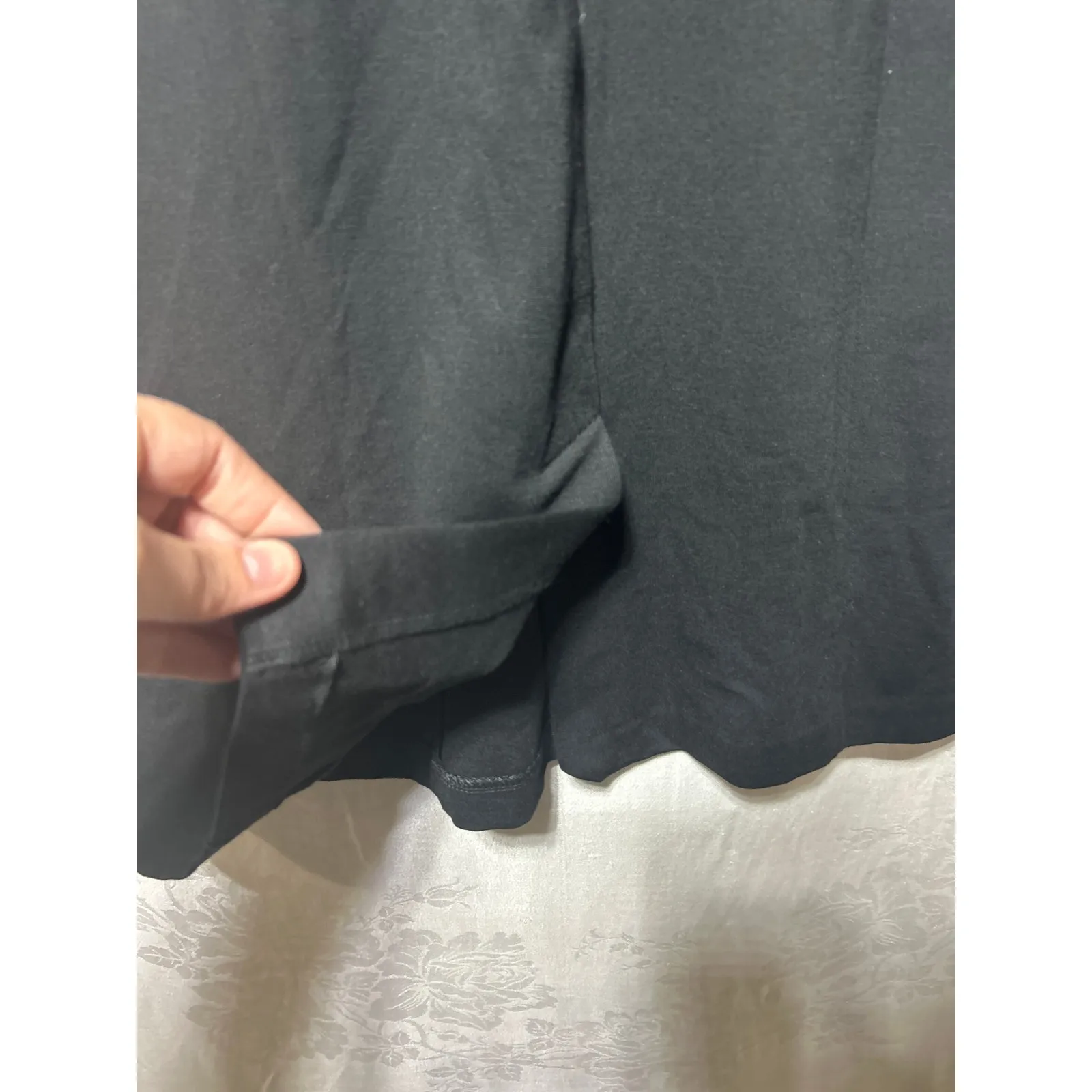 Talbots Dress 16W Black Classic Minimal V Neck Long Sleeve Knee Length LBD - Image 6