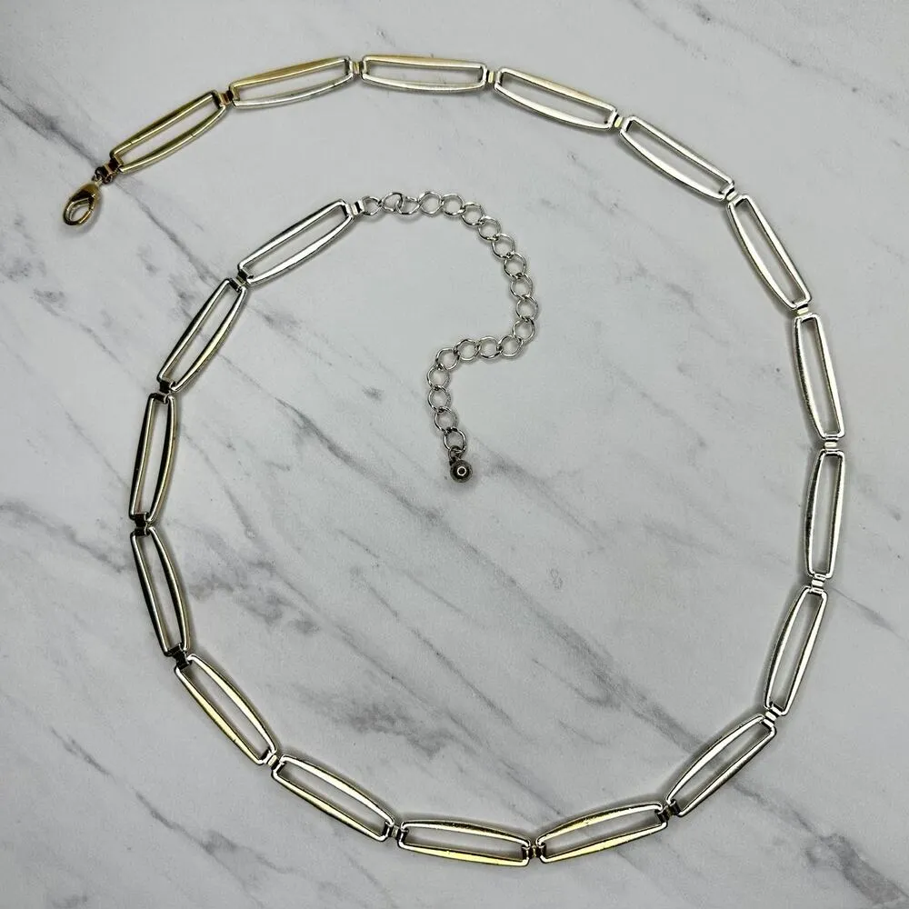 Skinny Silver Gold Chain Link Belt Large XL Two Tone ✨ - Image 2