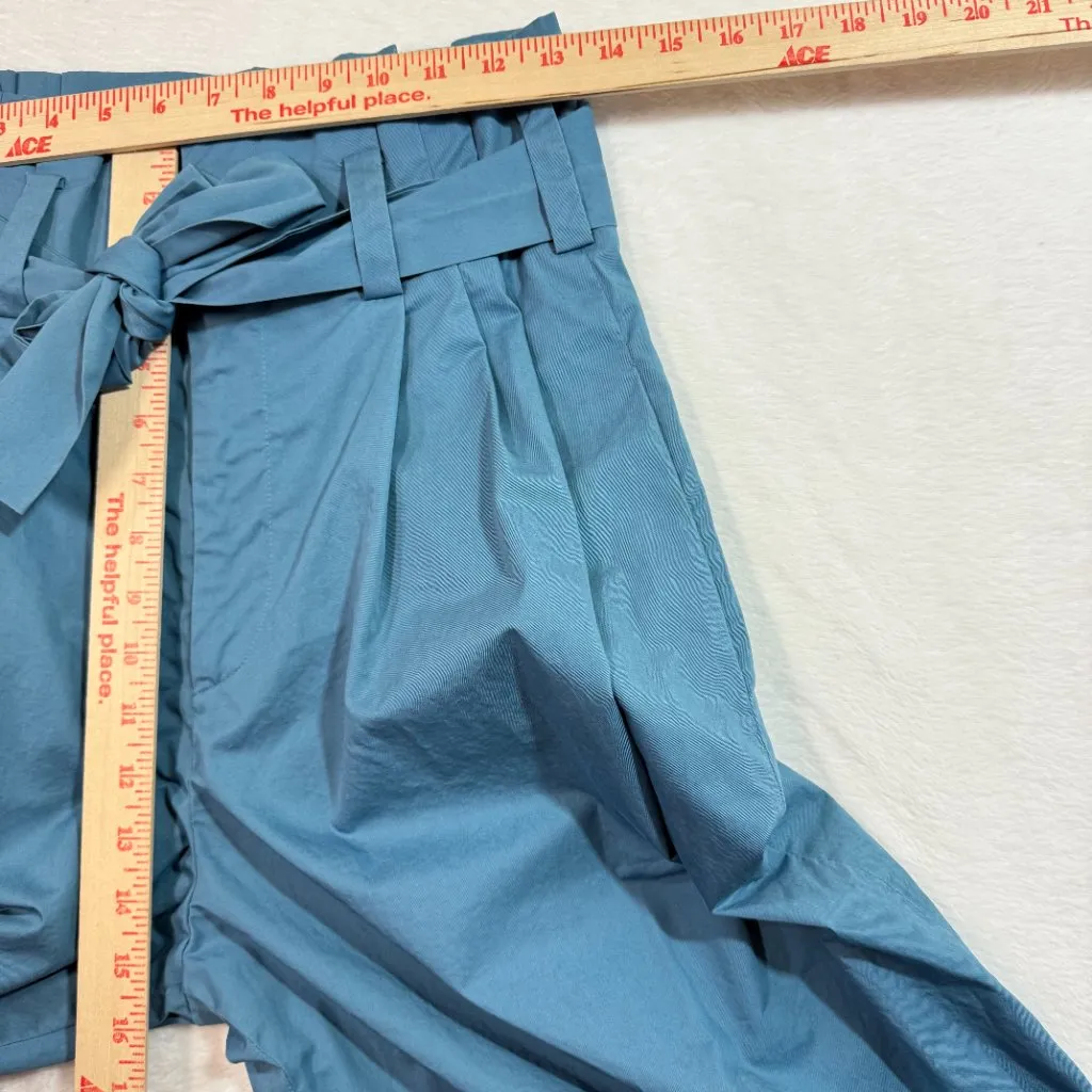 Zara Woman XS Teal Paperbag Wide Leg Pant Tie‎ Belt Minimalist Chic Summer Vaca - Image 10