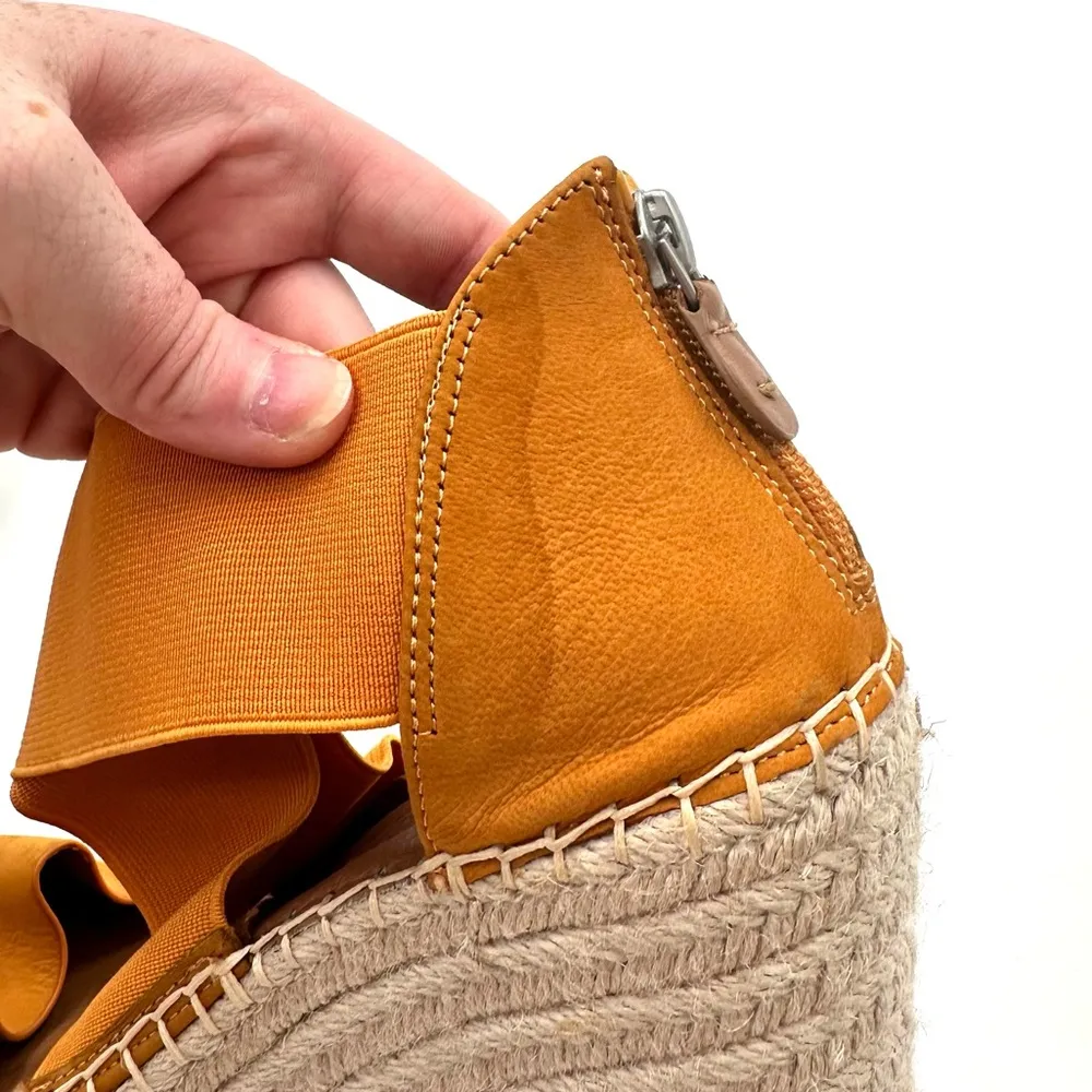 Gentle Souls Kenneth Cole Colleen X Elastic Leather Espadrille Wedge Sandals - Image 9