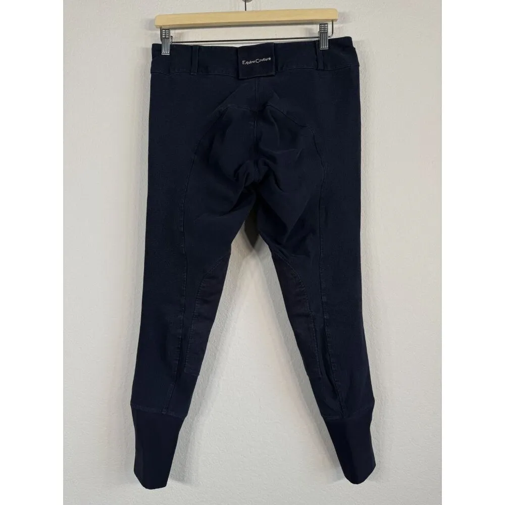 Equine Couture Horse Riding Schooling Breech Navy Embroidered Women’s 30 Pants - Image 2