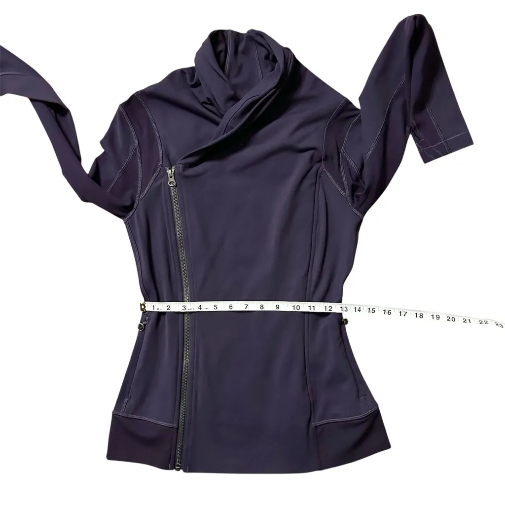 Lululemon Bhakti Yoga Jacket Fitted Full Zip Solid Dark Purple Size 6 - Image 9