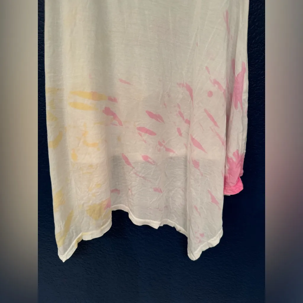 Lauren Moshi Paint Splatter Women’s White Micro Modal Tank Top Size Small - Image 4