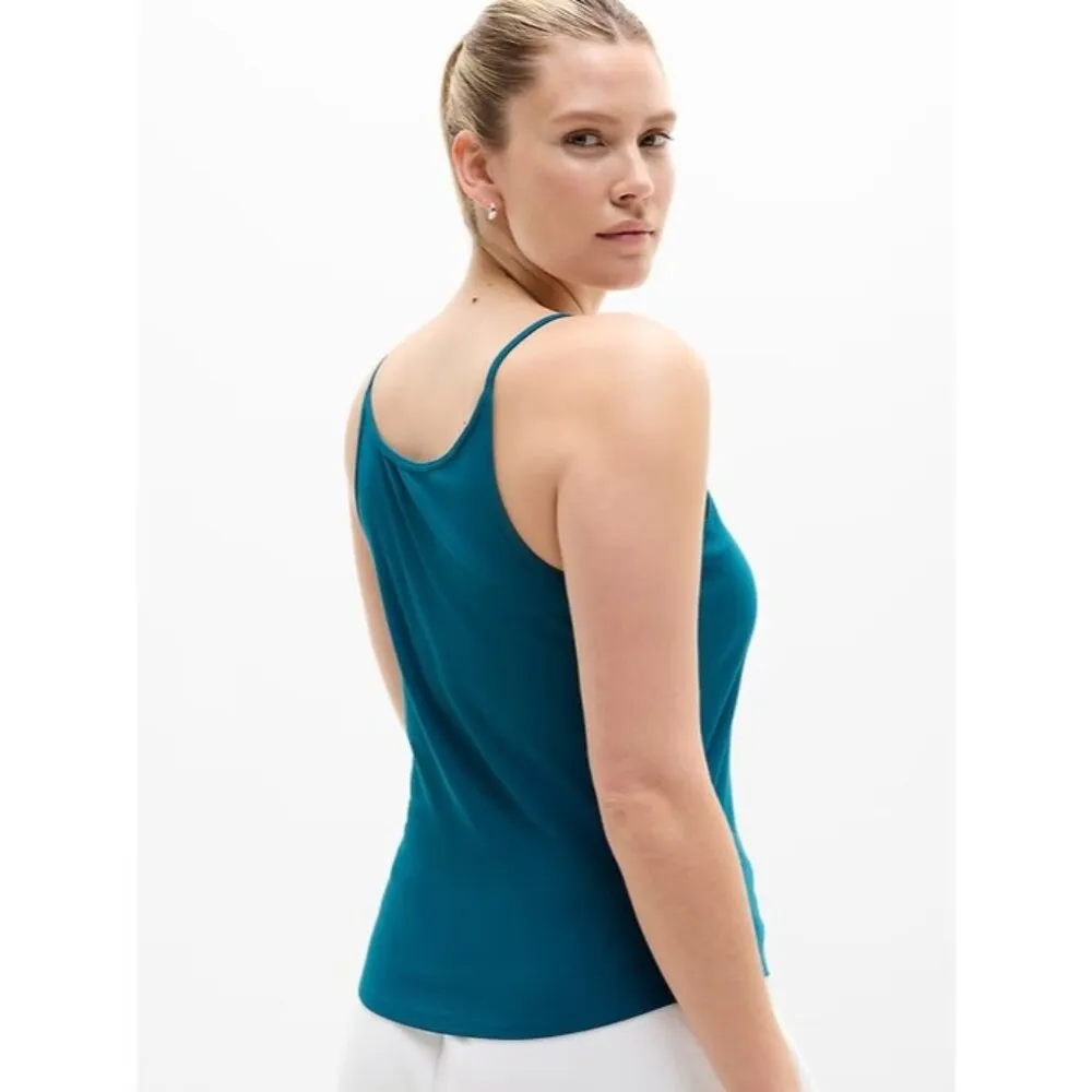 Athleta M Signature RIb Thin Strap Tank Coastal Teal Blue Medium - Image 6
