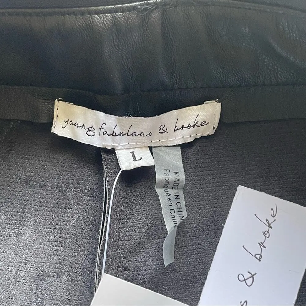 Young Fabulous & Broke Black Faux Leather Pants Size Large NWT - Image 10