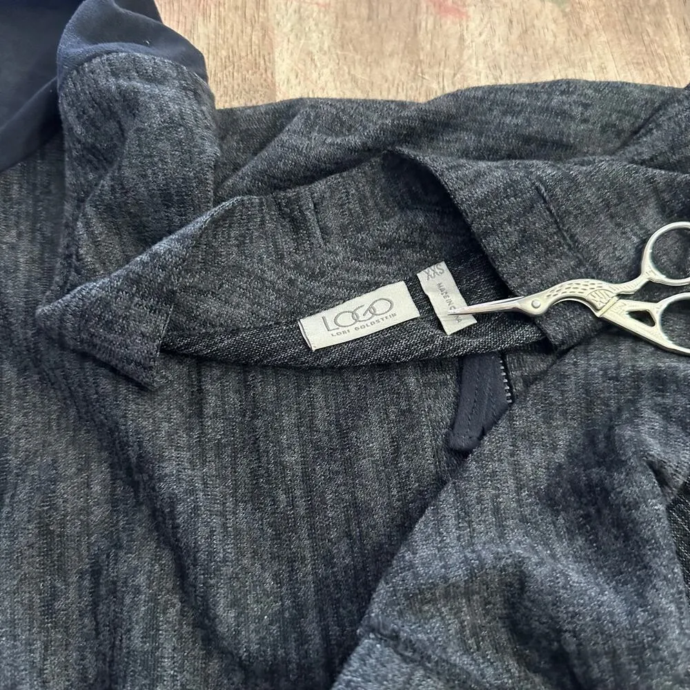 LOGO Lori Goldstein Zip Front Asymmetrical Knit Cardigan Womens XS / S Lagenlook - Image 9