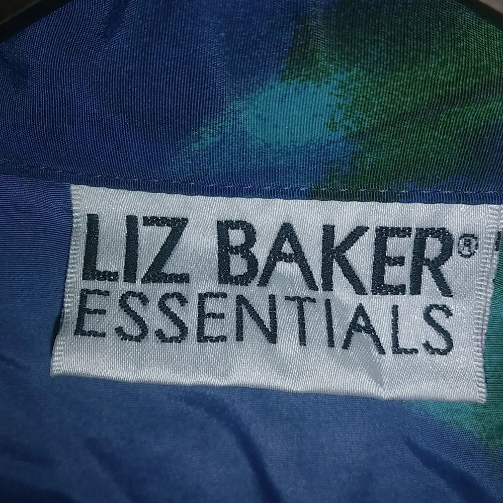 Liz Baker  L Blue Green Tunic Button Down Top - Image 7