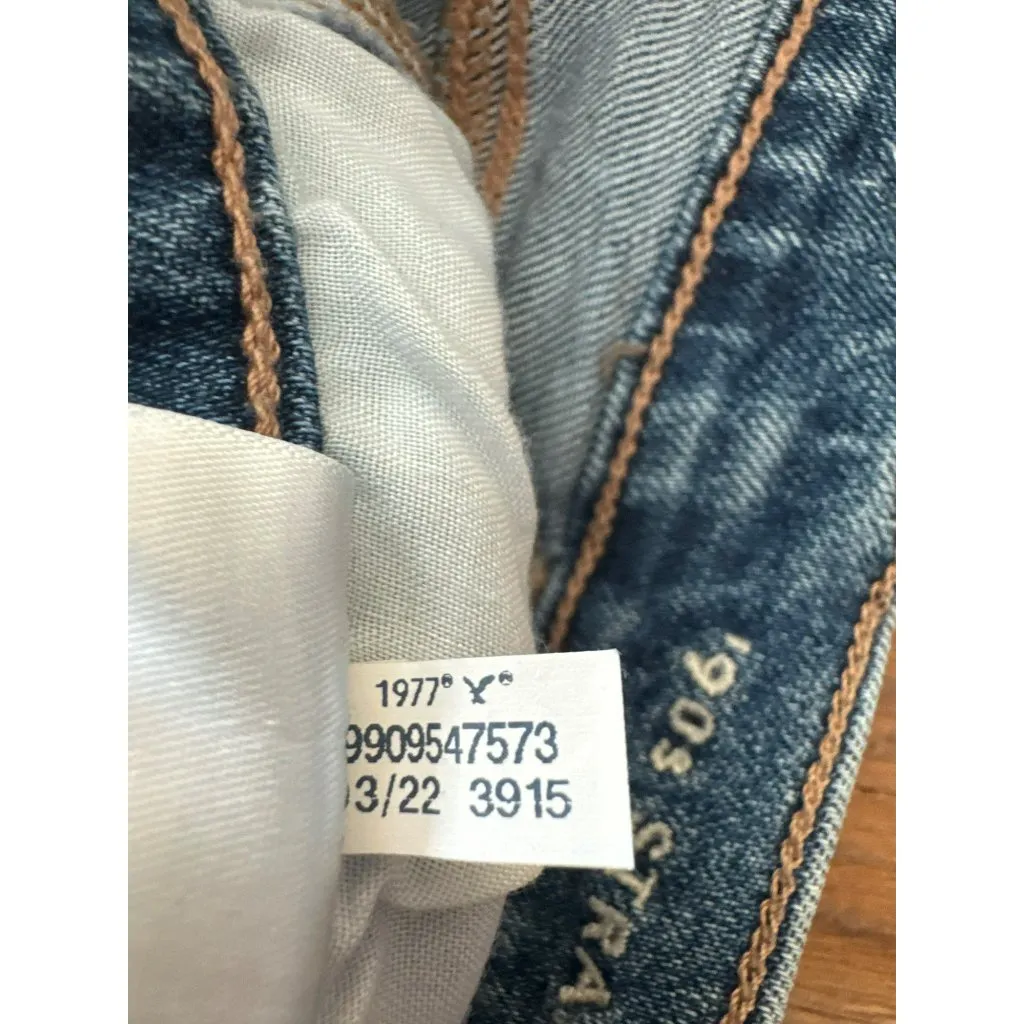 American Eagle Womens 90s Straight Jeans Size 0 SHORT Medium Wash Stretch - Image 5