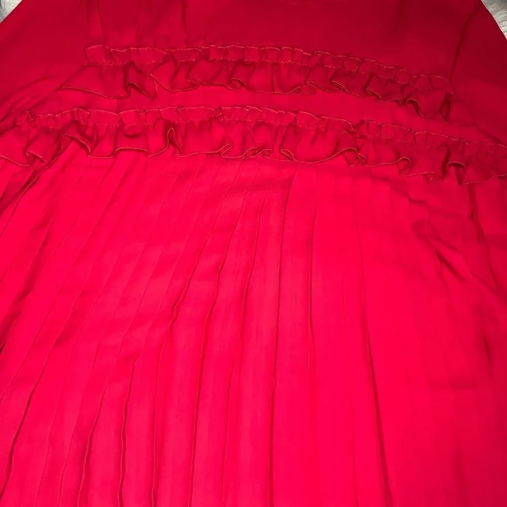 ODDY Red pleated L/S blouse sz XL Red - Image 2