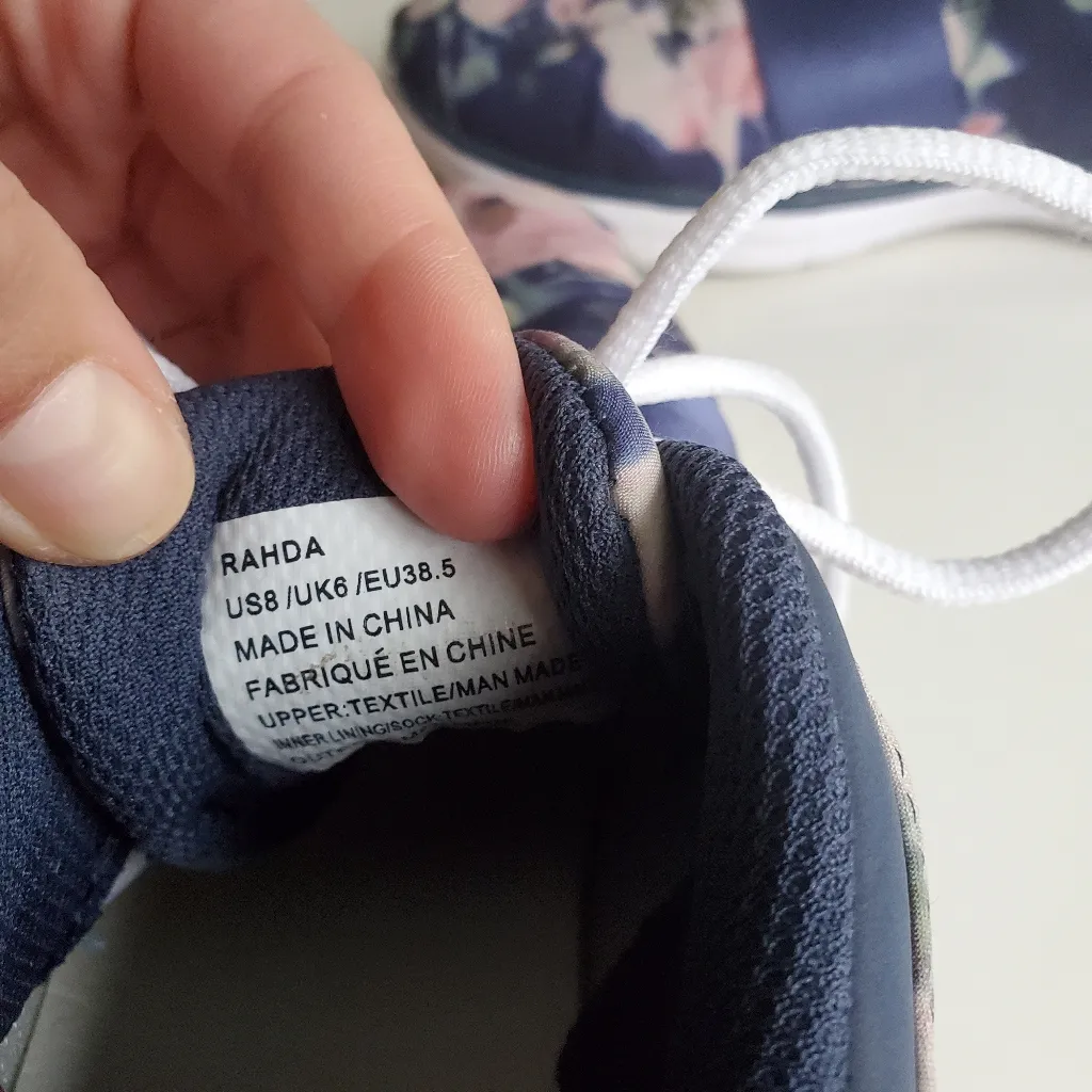 Floral sneakers by Just Fab size 8 pink and navy color very lightweight … - Image 5