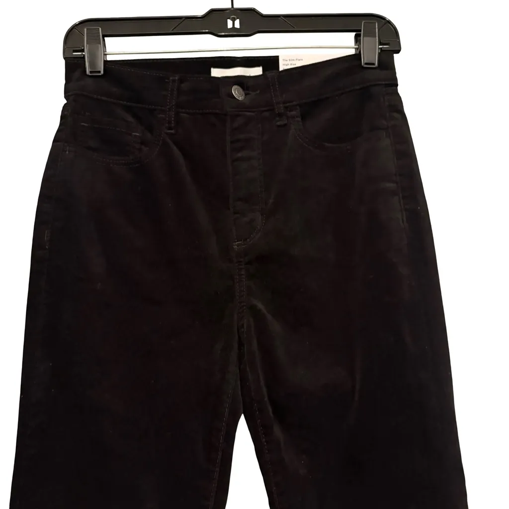 NWT, Loft Five Pocket Slim Flare Pants in Black Velvet, Sz 4/27 Petite - Image 9