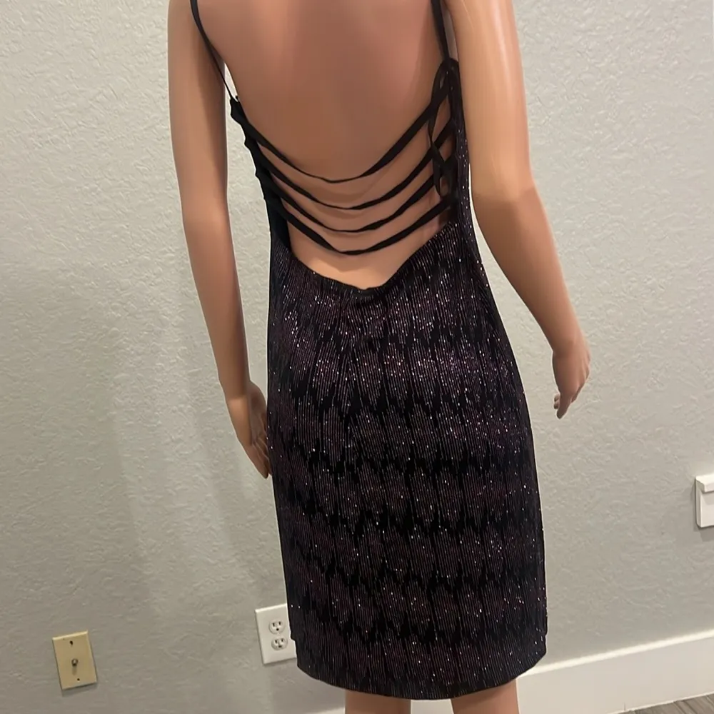 NEXT UP DRESS SAPPHIRE GLITTER SPARKLE METALLIC COCTAIL PARTY STRETCH DRESS #166 - Image 11