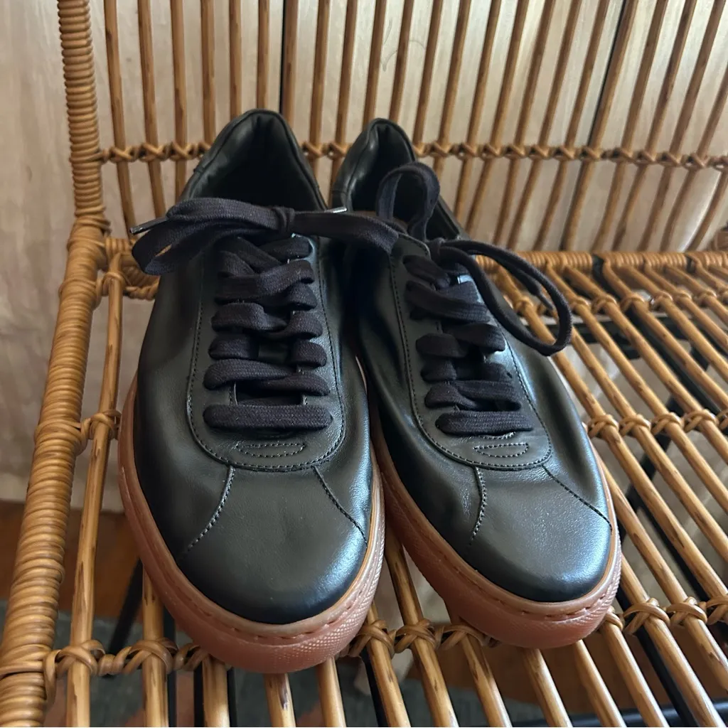 M. Gemi Sempre Leather Sneakers Black Casual Low Top Women’s Italy‎ 38.5 (US 8) - Image 2