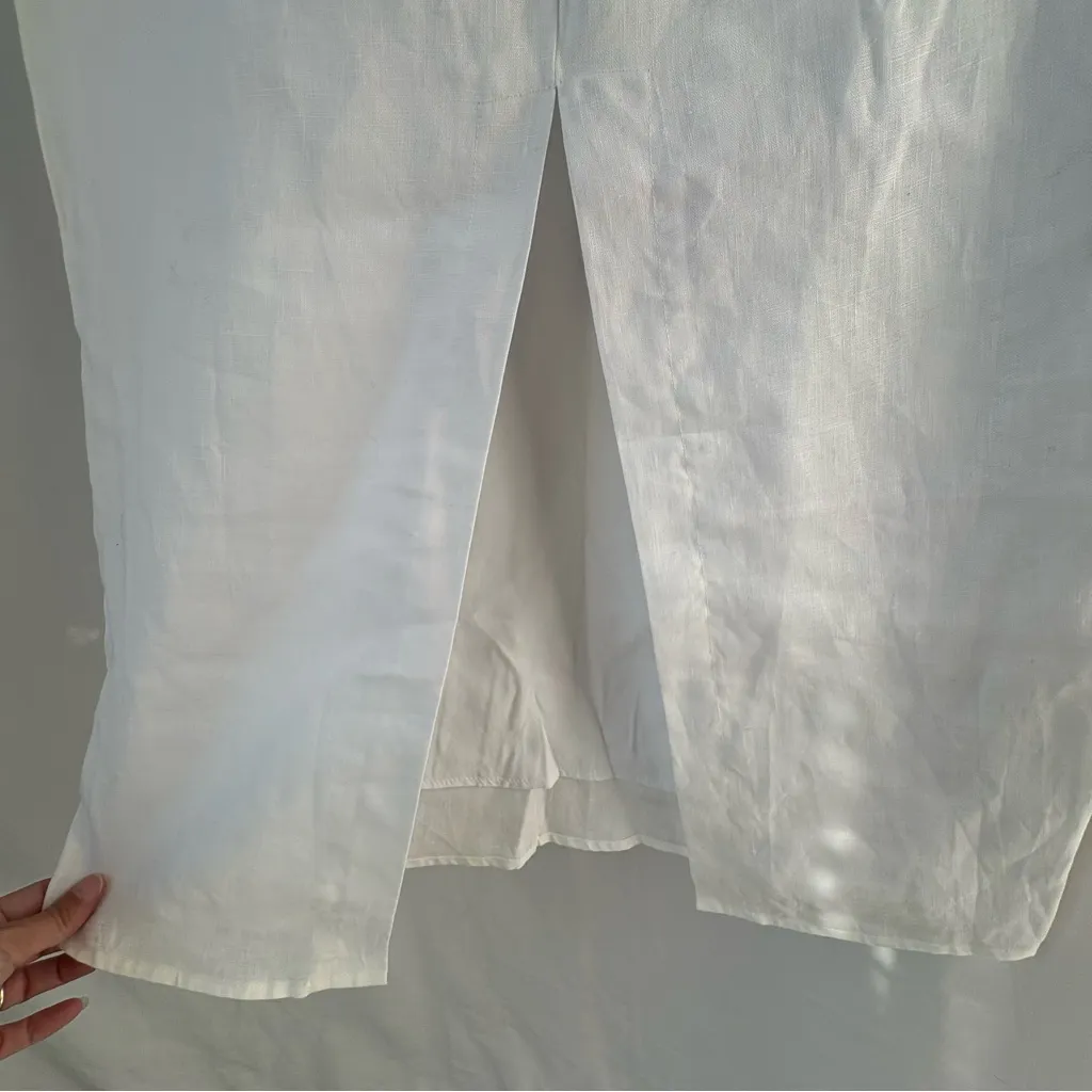 DISSH Roberts line maxi skirt white 100% linen size 4 - Image 7