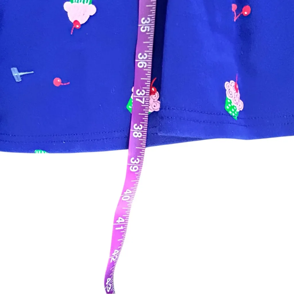 Unique Vintage Gwynnie Bee Cupcake Print Navy Blue Midi Dress Size XL - Image 4