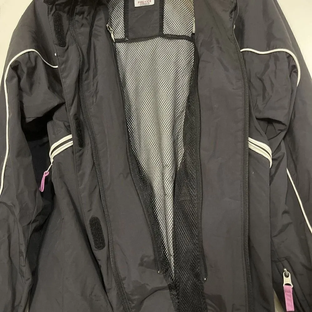 BOGNER FIRE + ICE BLACK SKI SNOWBOARDING FULL ZIP UP JACKET WOMEN SIZE 4 SMALL - Image 4