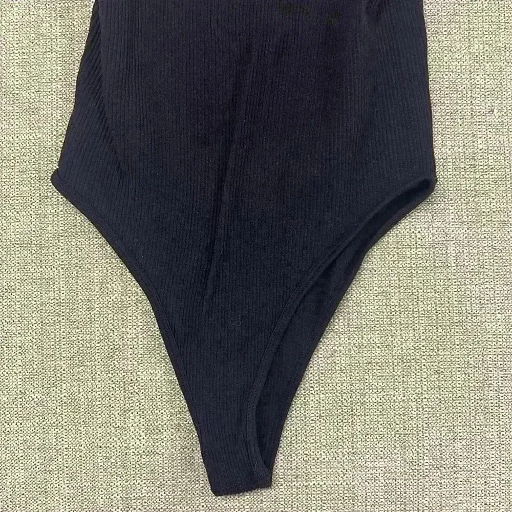 Zara Ribbed Tank Black Bodysuit - Image 3