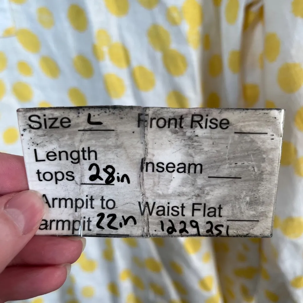 John Mark  Yellow Polka Dot Linen Lagenlook Tunic Top L - Image 9