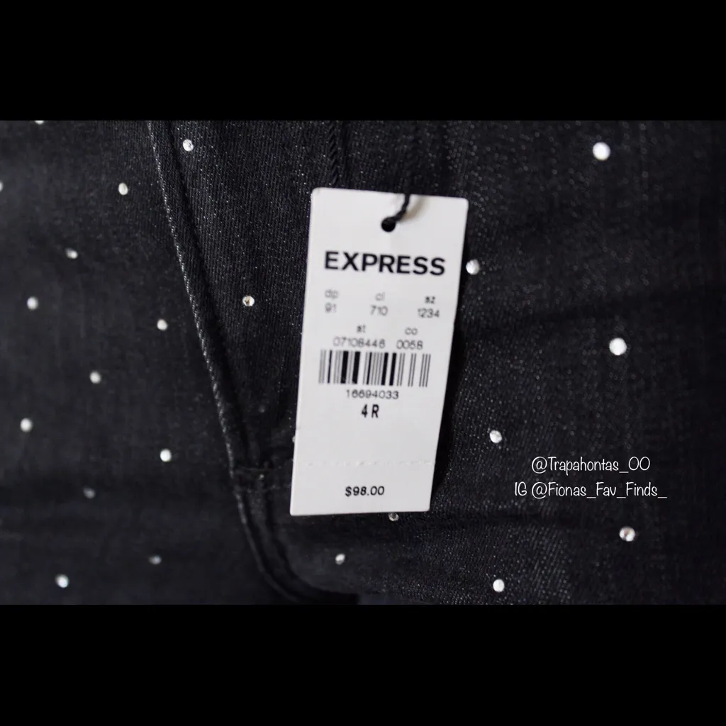 Express | Black Wash Rhinestone Jeweled Skinny Jeans - Image 8