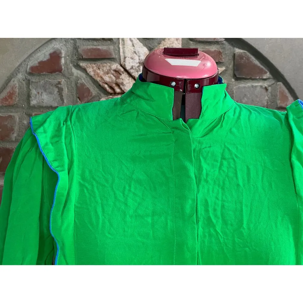 dress 100% silk green blue Size 8 - Image 2