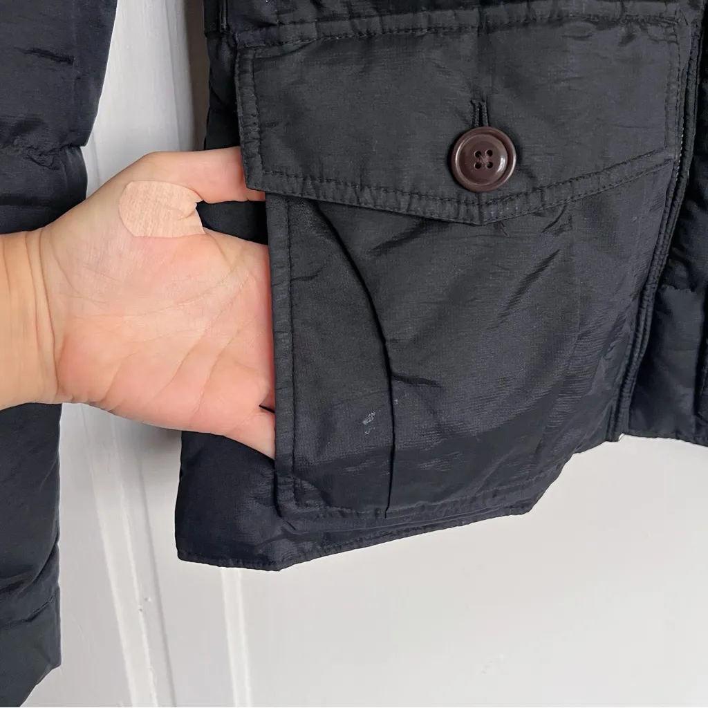 Eddie Bauer • Yukon Classic Down Jacket black puffer quilted hood faux fur - Image 12