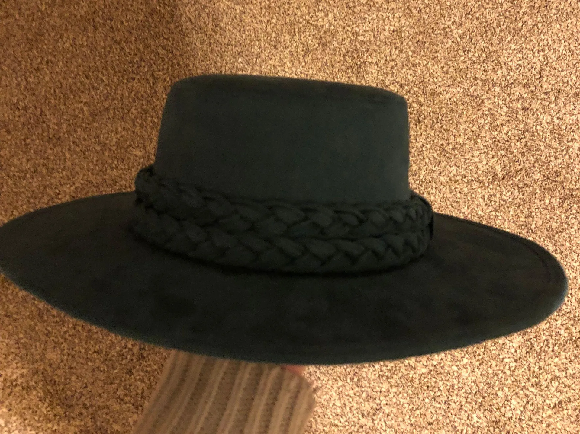 Blue Wide Brim Fedora Hat - Image 2