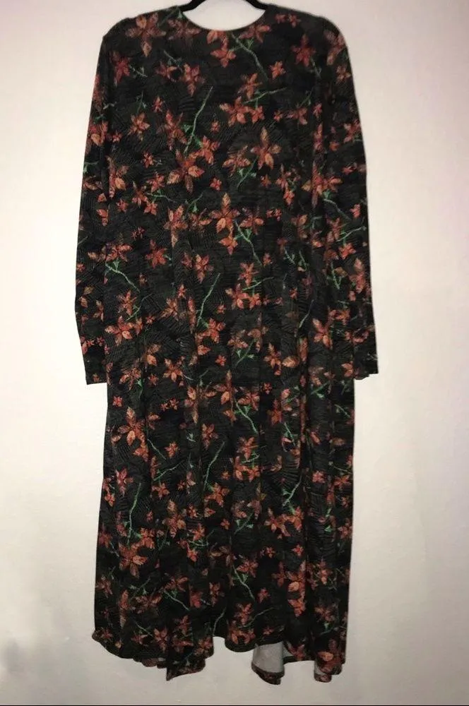 LuLaRoe Sweater Sarah Duster Cardigan Floral & Fauna Pattern Sz XL NWT - Image 10