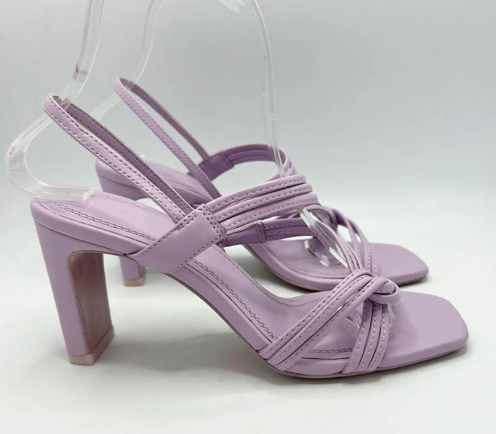 SANDRO Leather Slingback Sandals 70 Faye Size 37 EU in Purple Lavender - Image 4