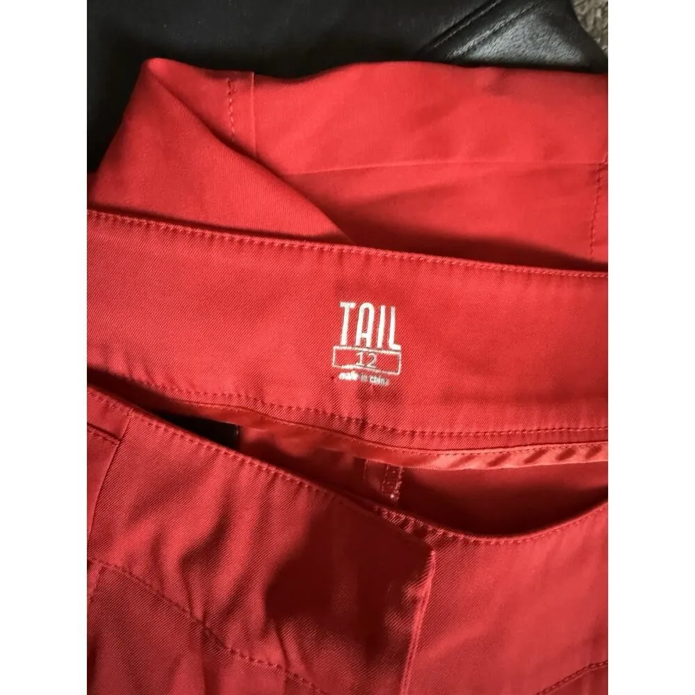 Tail Golf Women's Red Stretch Capri Pants Size 12 - Image 3