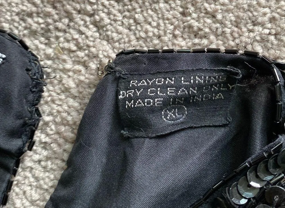 Party Time Silk Sequin Top SIZE XL Black - Image 4