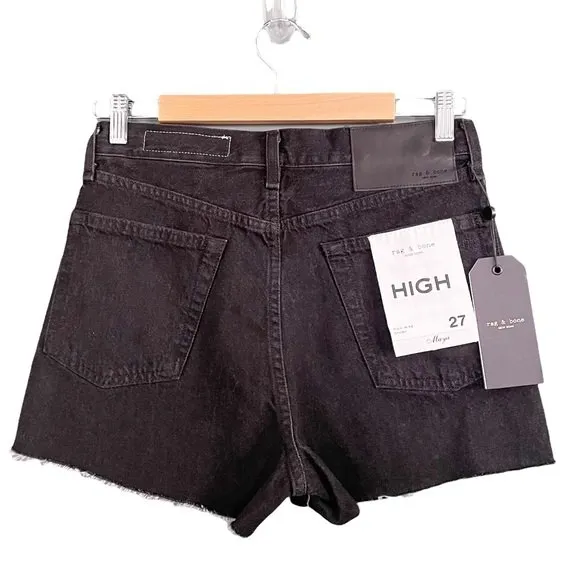 NWT Rag & Bone Maya High Rise Cutoff Jean Shorts Black Wash Denim Size 27 | 4 - Image 3