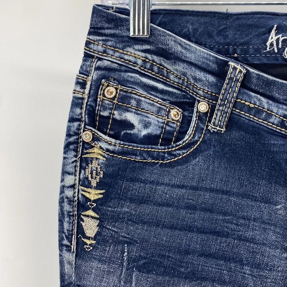 Aryia Lowrise bootcut tribal native Aztec southwestern embroidered jean western Size undefined - Image 3