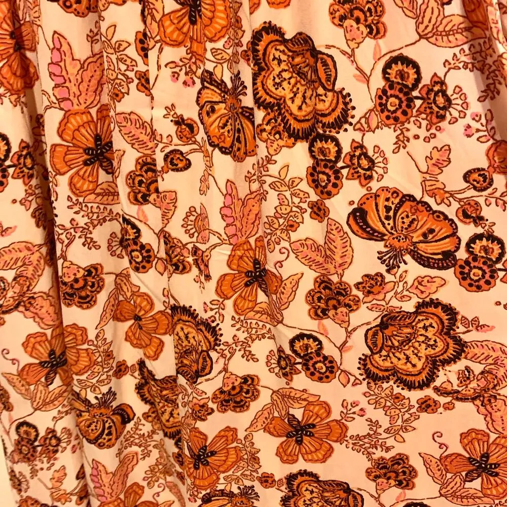 NWOT Sienna Sky Autumn Floral Smocked Puff Sleeve Midi Dress - Image 5