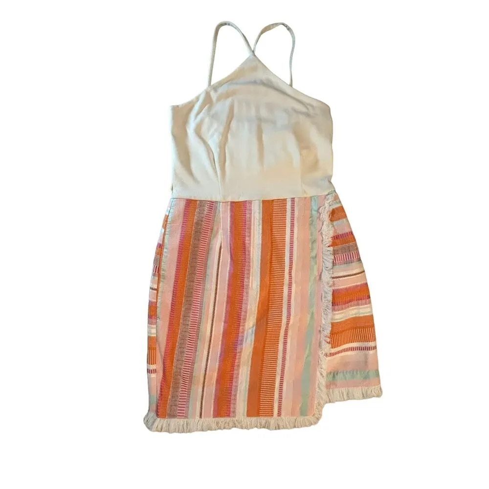 Anthropologie Hutch Kalyn Halter Top Striped Fringe Dress - Size Size 10 - Image 5