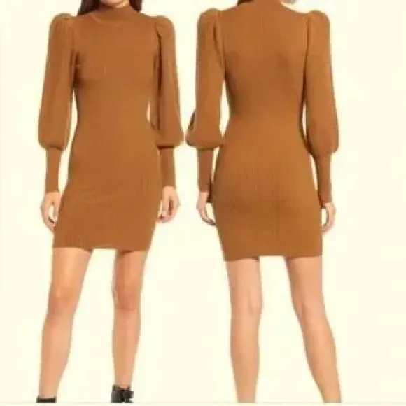 Alice + Olivia Sweater Dress NWT Tan Size M - Image 2