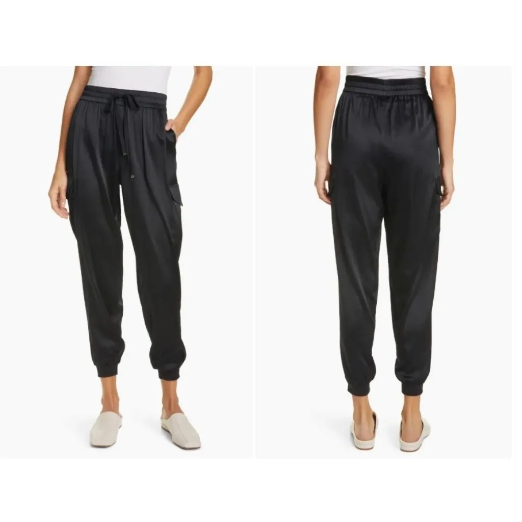 CAMI NYC Elsie Satin Pants in Black Large Womens Joggers - Image 11