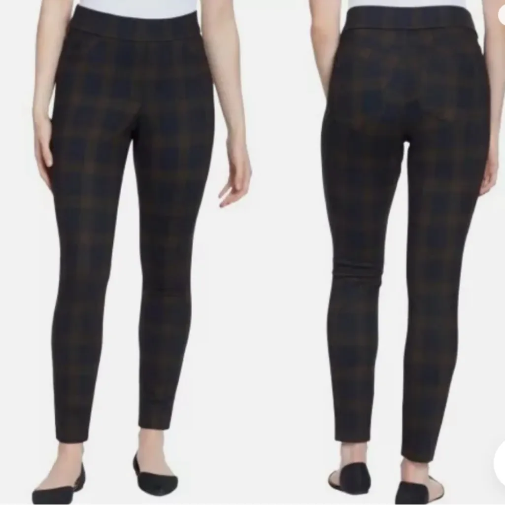 Nine West Black and Brown Plaid Ponte Skinny Pant - XXL - Image 2
