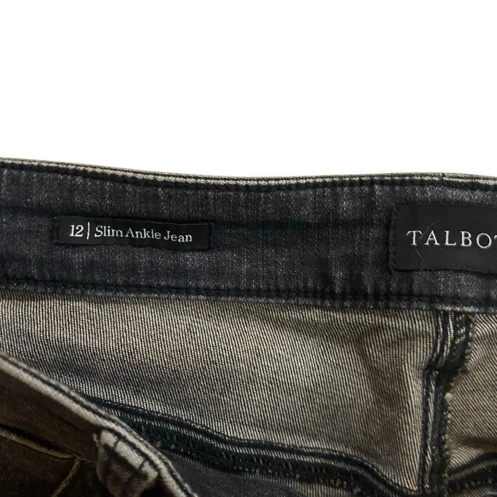 Talbots NWT size 12 Slim ankle jeans black raw hem - Image 2