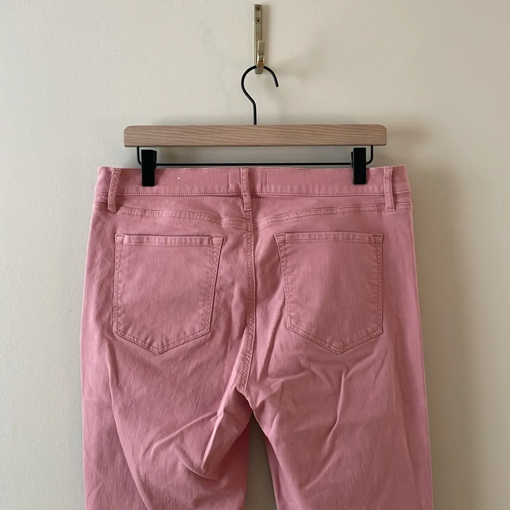 LOFT Modern Fresh Cut Skinny Crop Raw Hem Ankle Jeans Pants in Pink Size 30 / 10 - Image 6