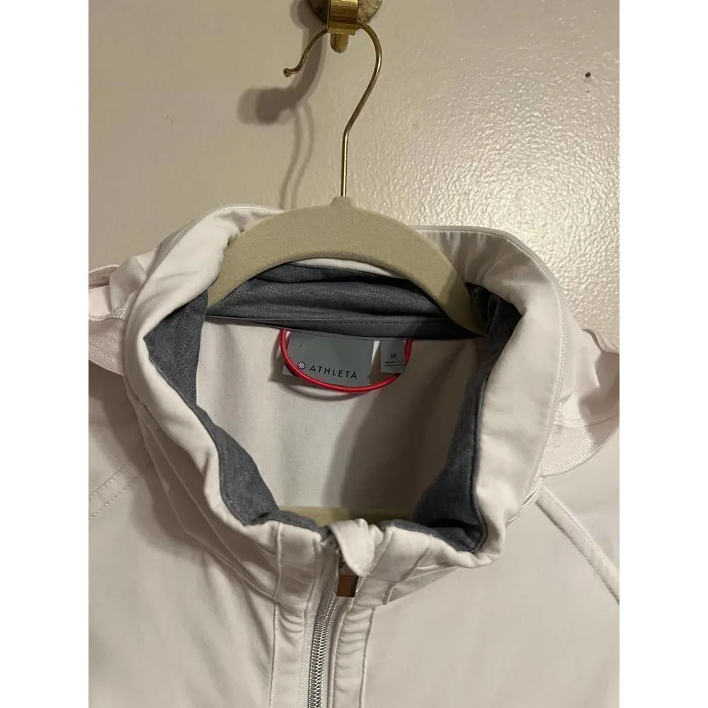 Athleta Quick Step Runners Reflective White and Grey Jacket Sz. M - Image 6
