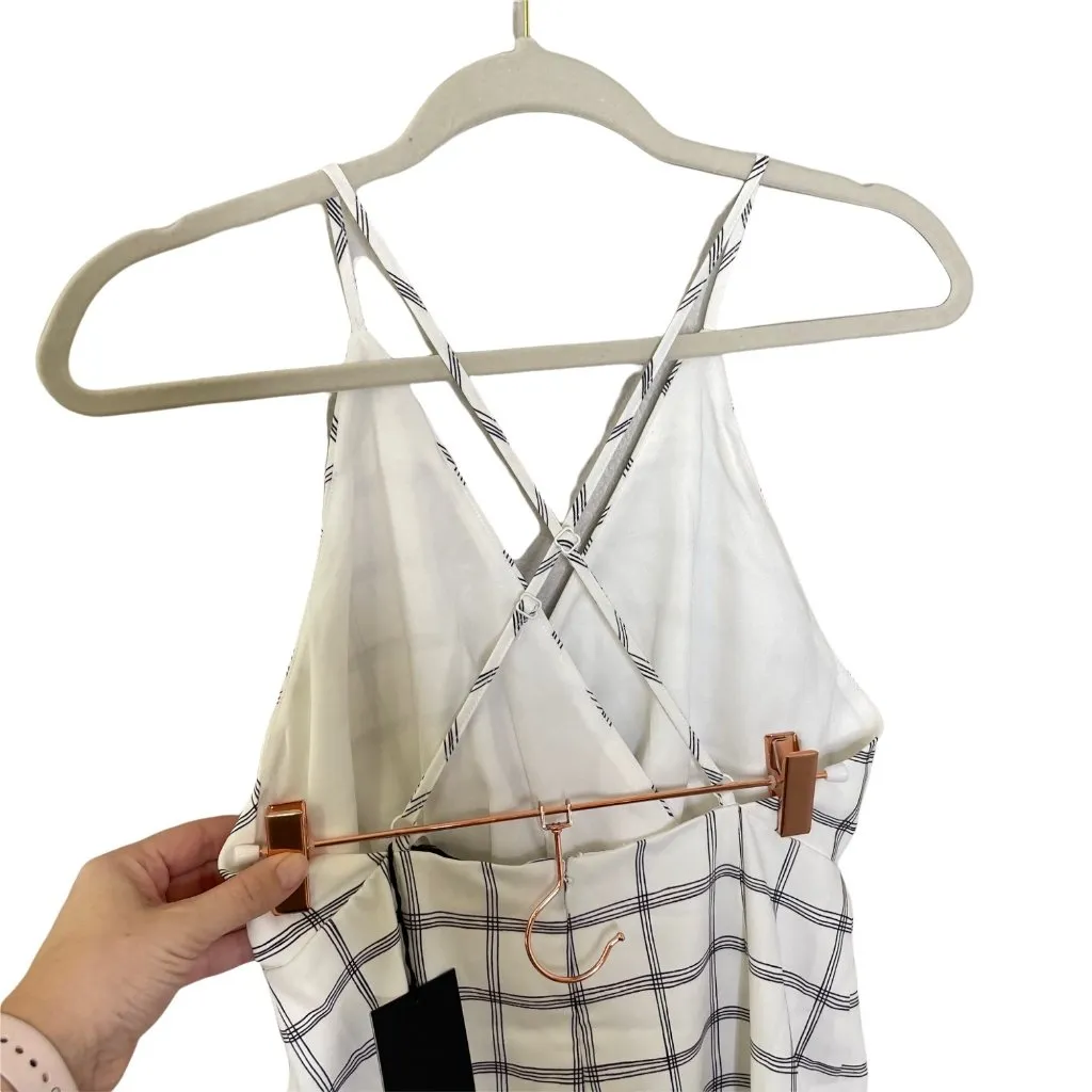 NBD Mist Dress Size Small Black & White Grid Mini Crisscross Straps Sz S - Image 7