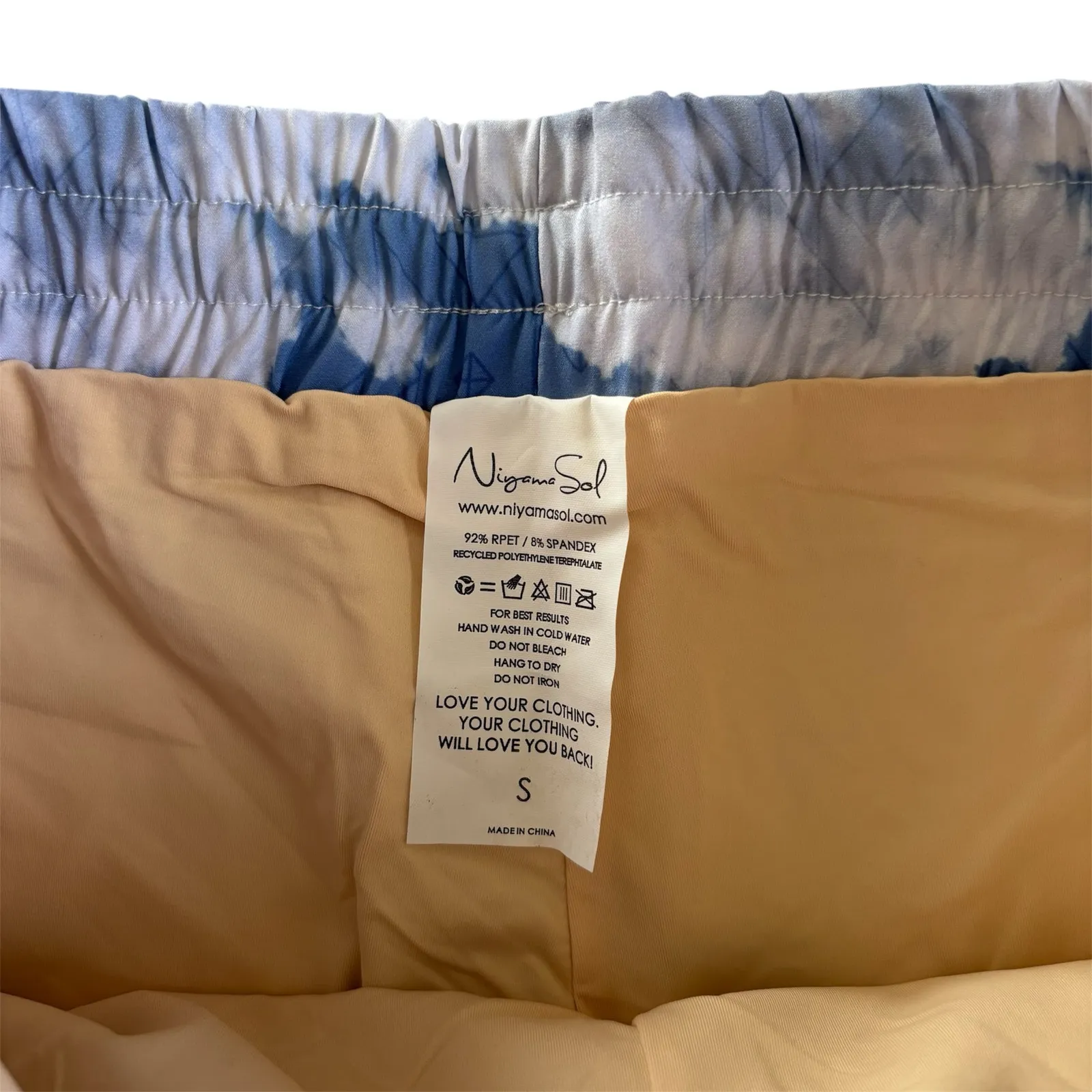 Niyama Sol Blue Sky Monsoon Drawstring Stretchy Sport Shorts Women’s Size Small - Image 3