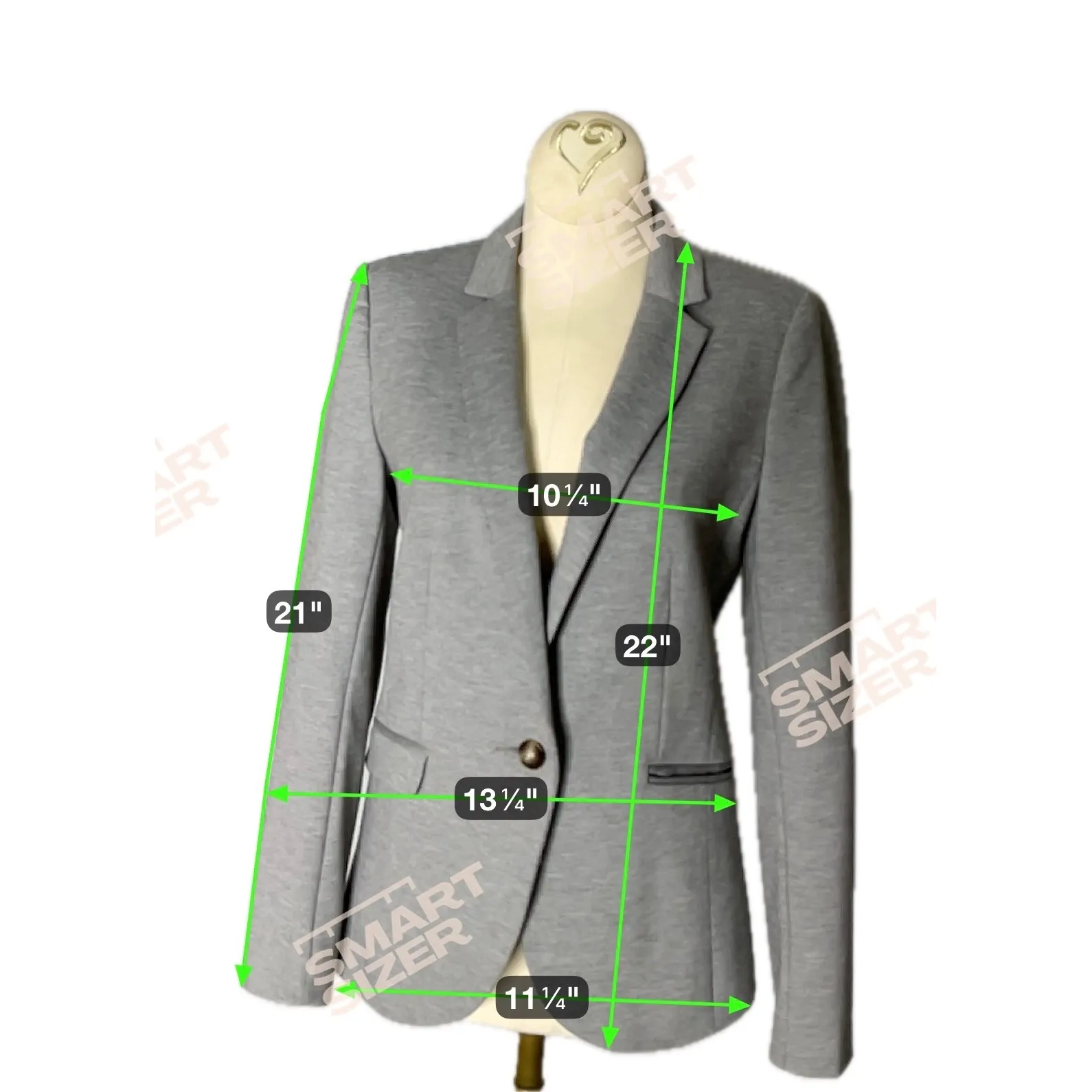 H&M Women's Gray One Button Blazer Jacket S 6 Tailored Stretch Lined Career Work - Image 4
